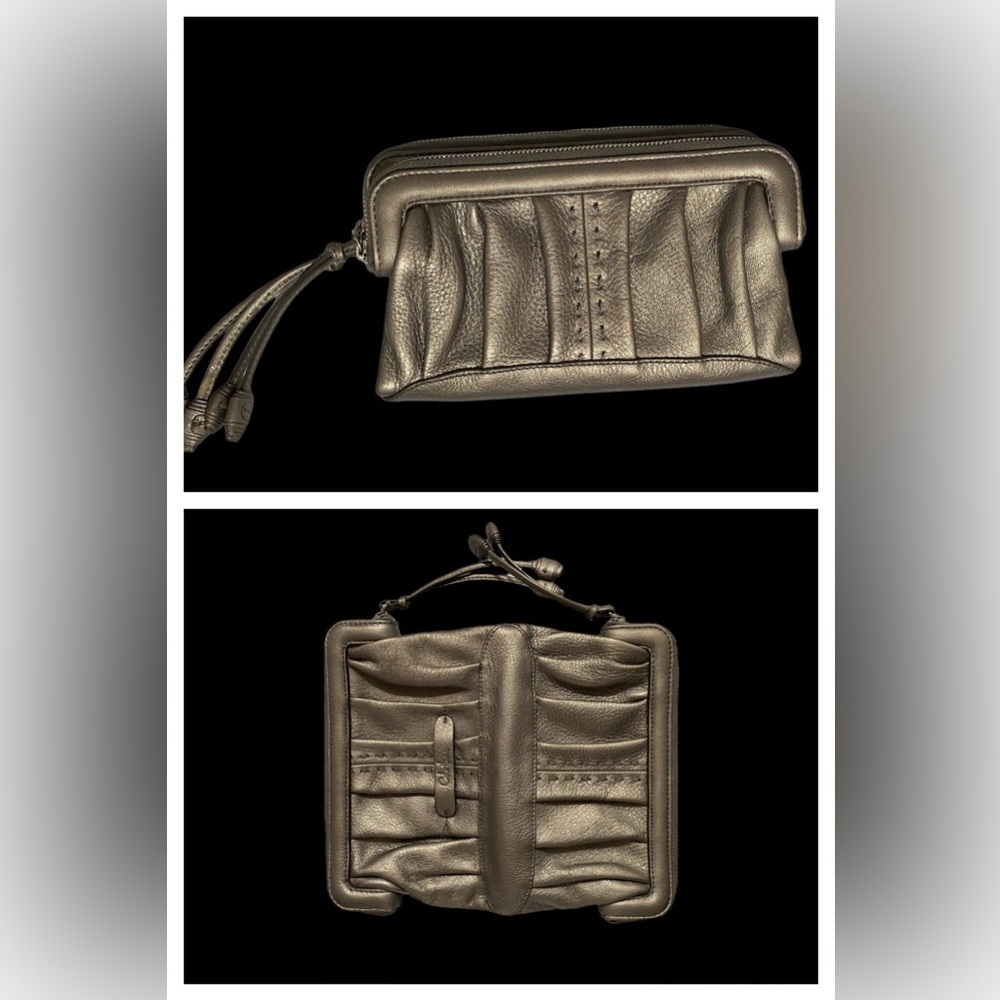 Cole Haan Silver Leather Clutch